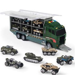 10-in-1 Diecast Military Vehicle Carrier Truck