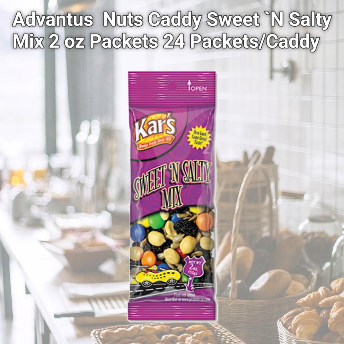 Picture of Advantus SN08387 Nuts Caddy  Sweet `N Salty Mix  2 oz Packets  24 Packets/Caddy