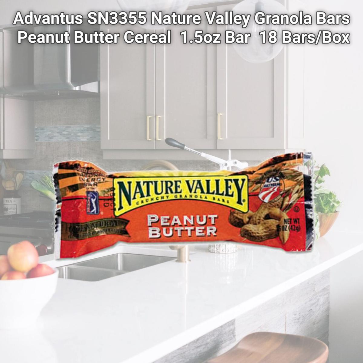 Picture of Advantus SN3355 Nature Valley Granola Bars  Peanut Butter Cereal  1.5oz Bar  18 Bars/Box