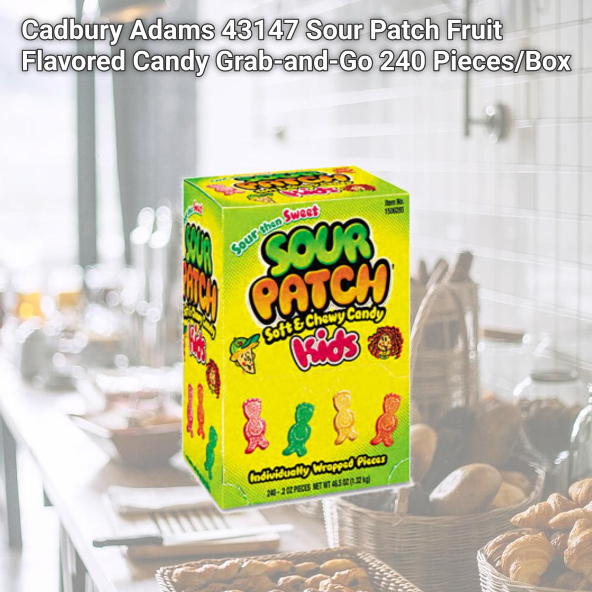 Picture of Cadbury Adams 43147 Sour Patch Fruit Flavored Candy  Grab-and-Go  240 Pieces/Box