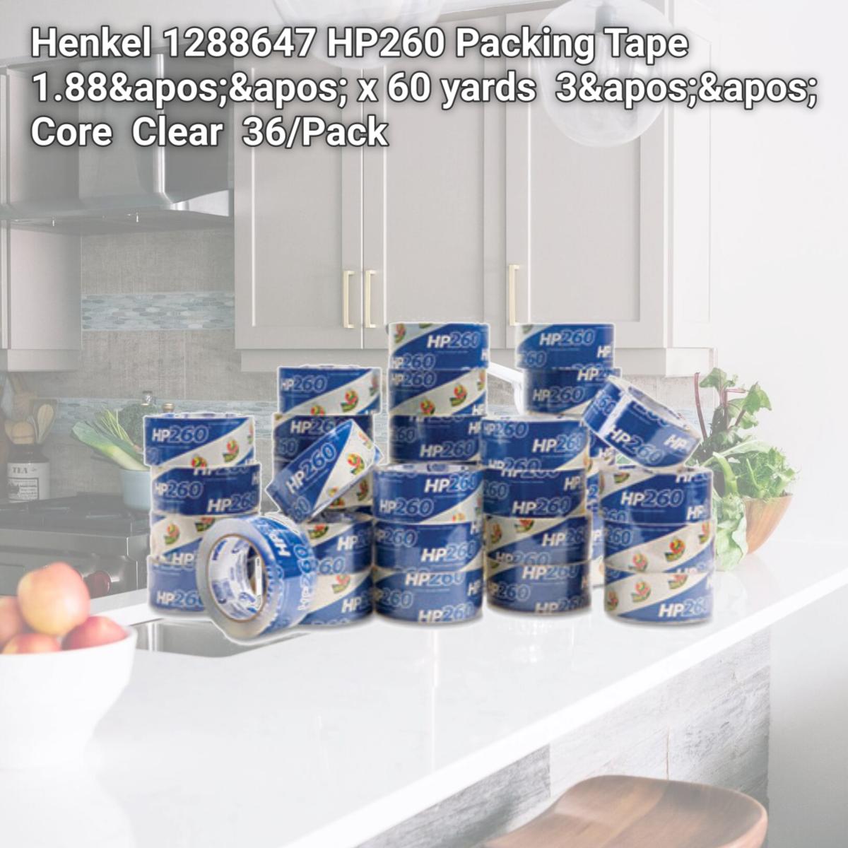 Picture of Henkel 1288647 HP260 Packing Tape  1.88'' x 60 yards  3'' Core  Clear  36/Pack