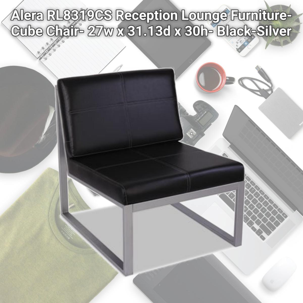 Picture of Alera RL8319CS Reception Lounge Furniture- Cube Chair- 27w x 31.13d x 30h- Black-Silver