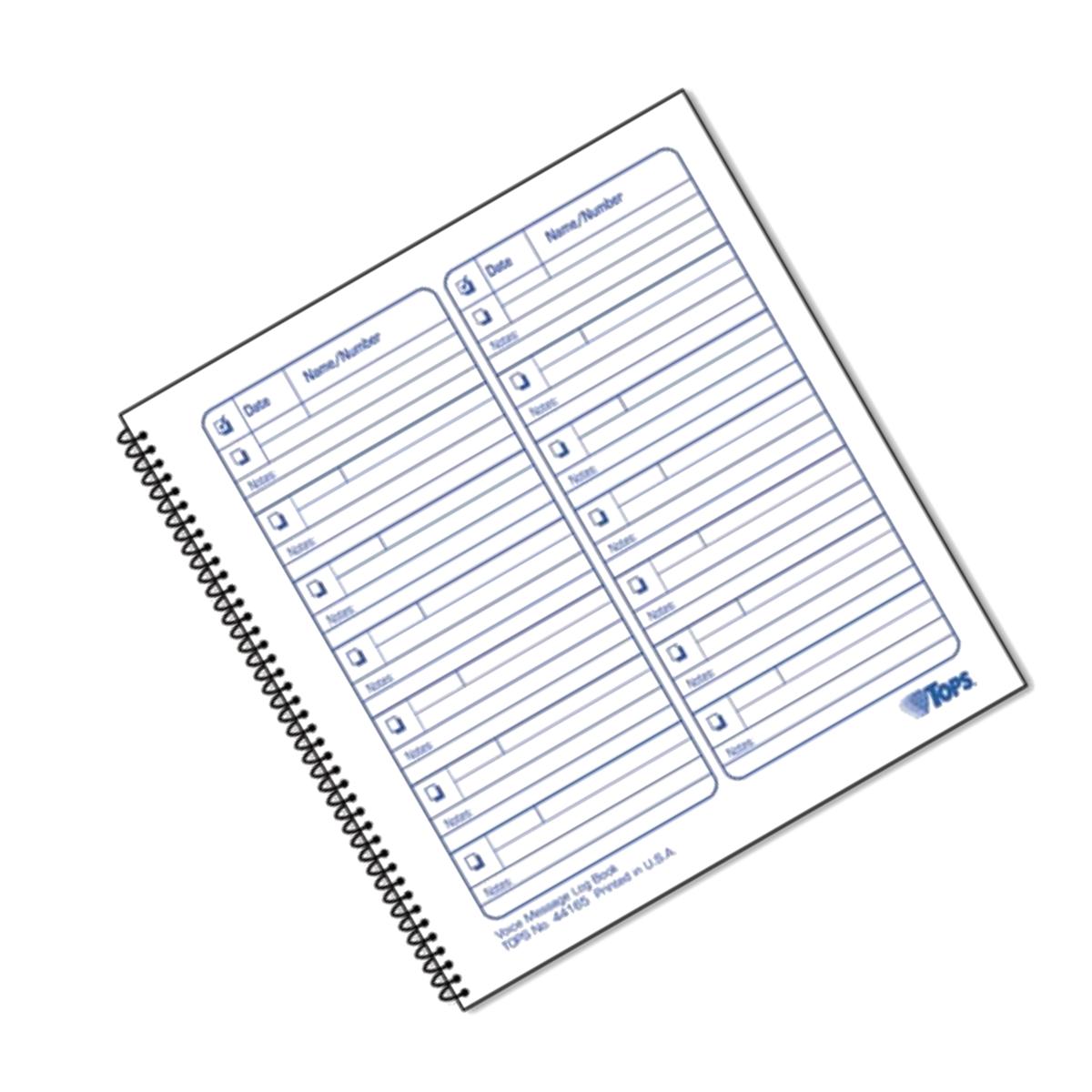 Picture of Tops 44165 Voice Mail Log Book- 8.5 X 8.25- 1-400-Message Book