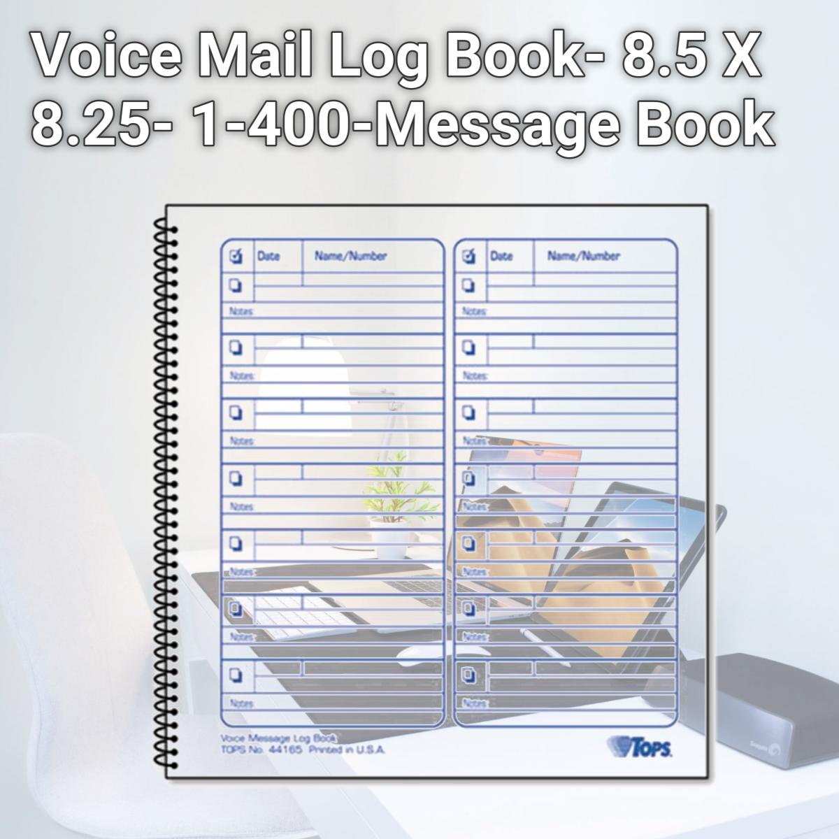 Picture of Tops 44165 Voice Mail Log Book- 8.5 X 8.25- 1-400-Message Book