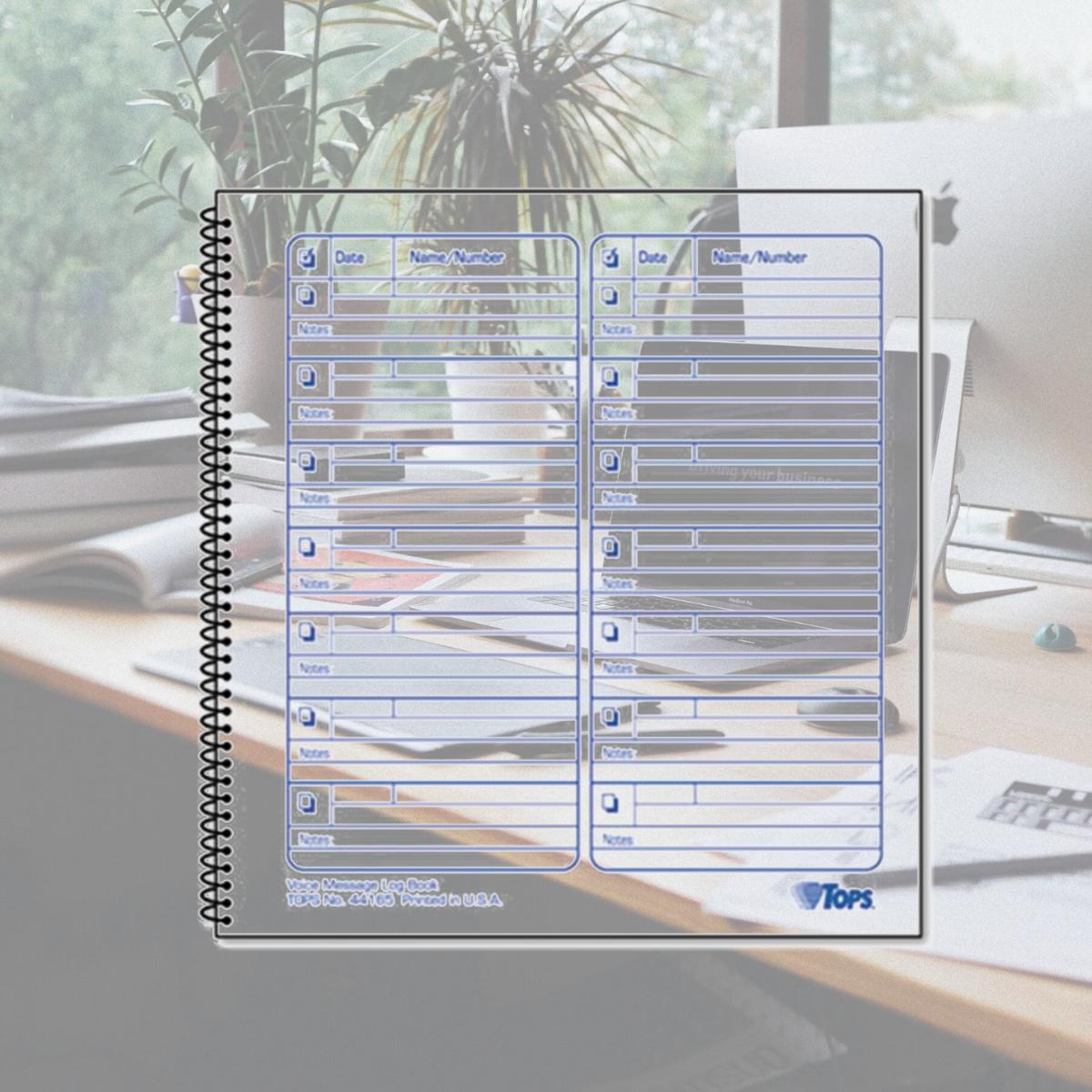 Picture of Tops 44165 Voice Mail Log Book- 8.5 X 8.25- 1-400-Message Book