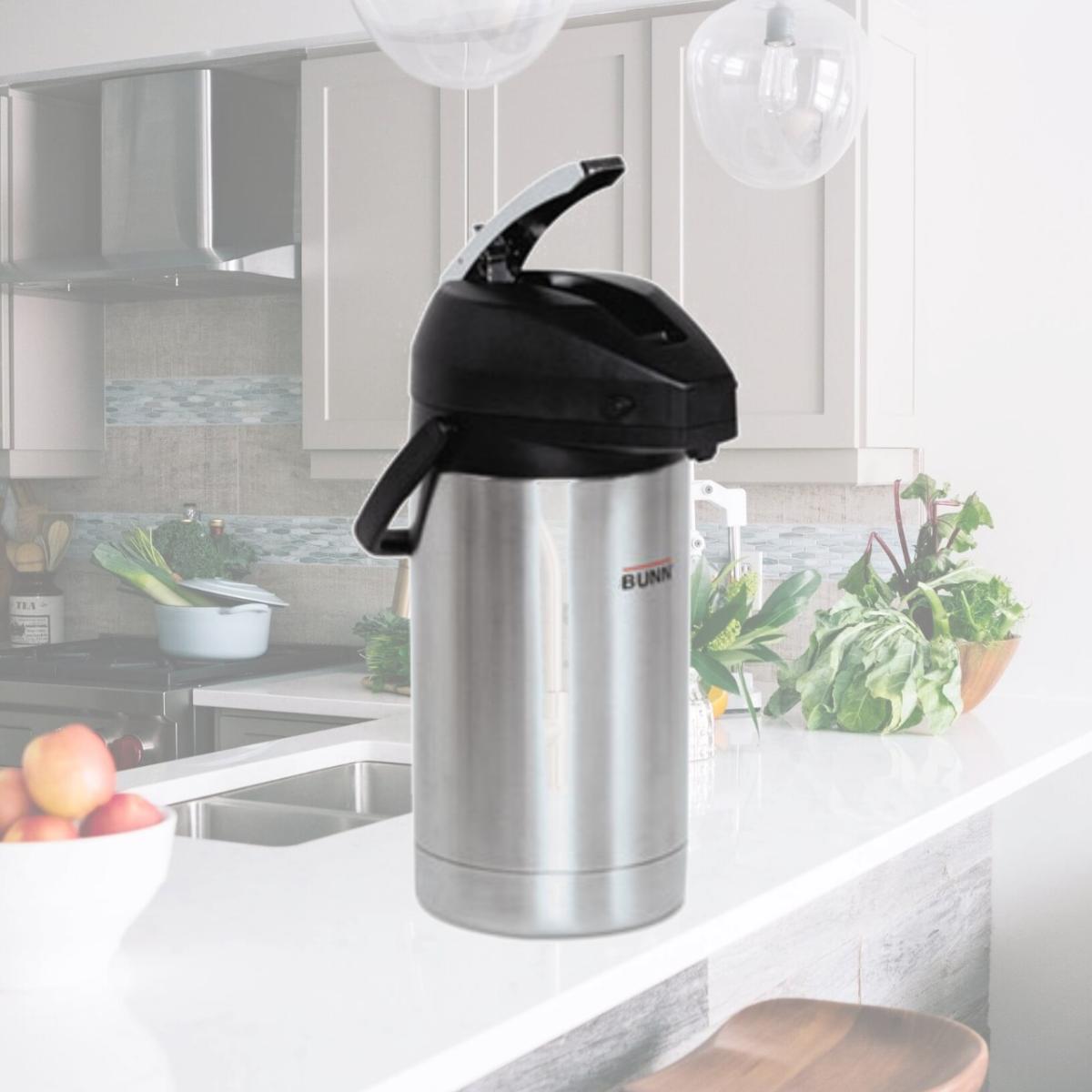 Picture of Bunn-O-Matic AIRPOT30 Lever Action Airpot, 3 Liter, Stainless Steel