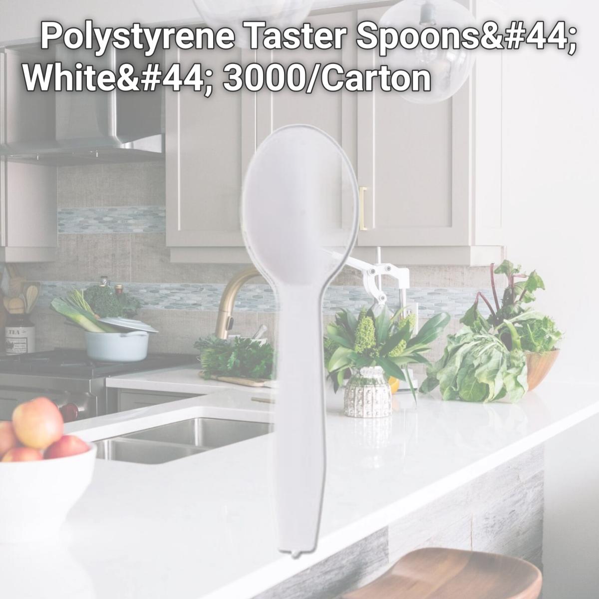 Picture of Rpp RTS3000 Polystyrene Taster Spoons, White, 3000/Carton