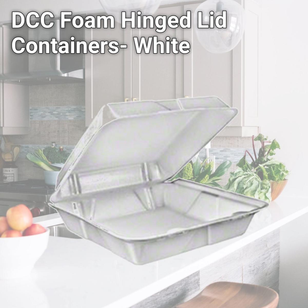 Picture of Dart DCC90HT1R Foam Hinged Lid Containers- White