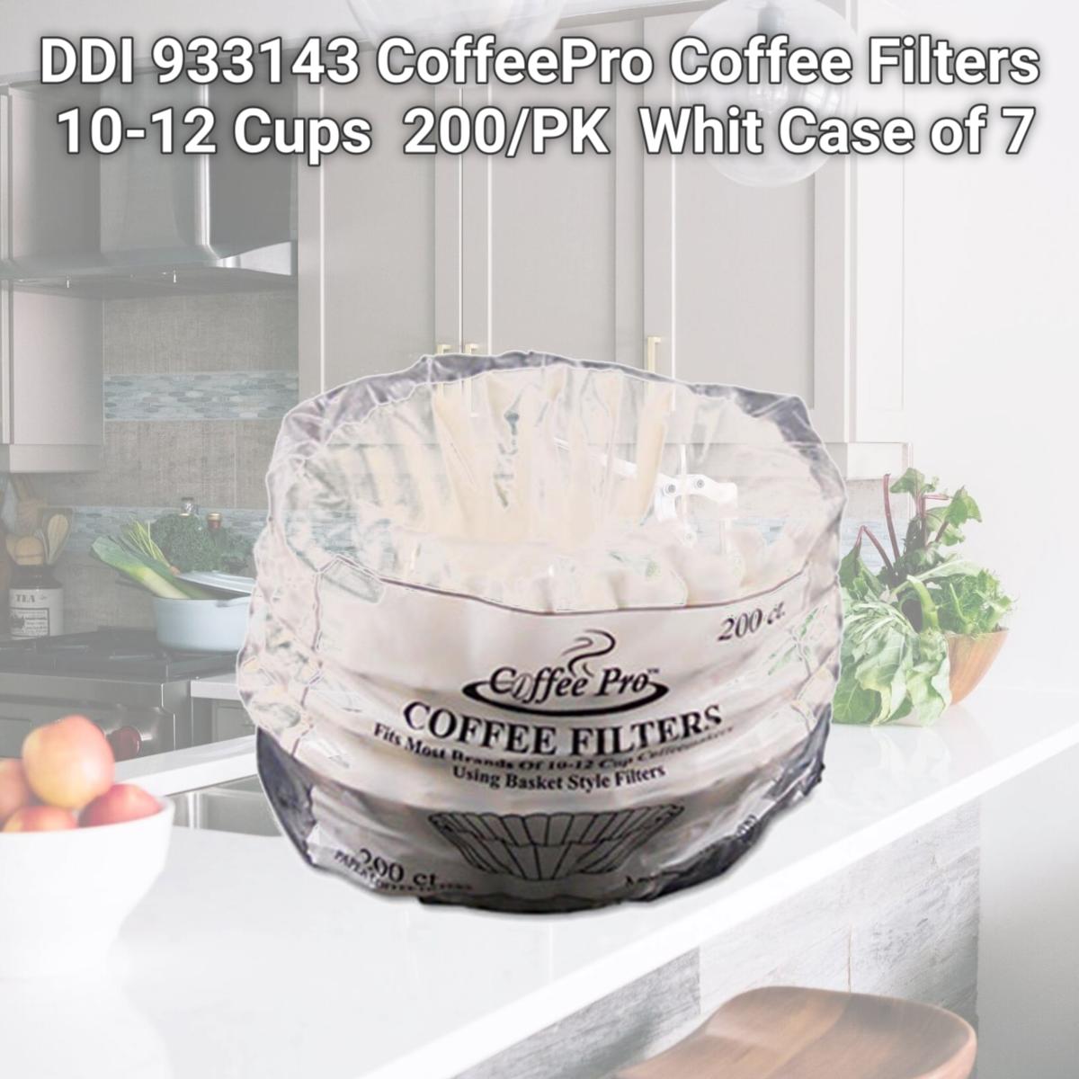 Picture of Coffee Pro CPF200 Basket Filters for Drip Coffeemakers, 10 to 12 Cups, White, 200 Filters-Pack