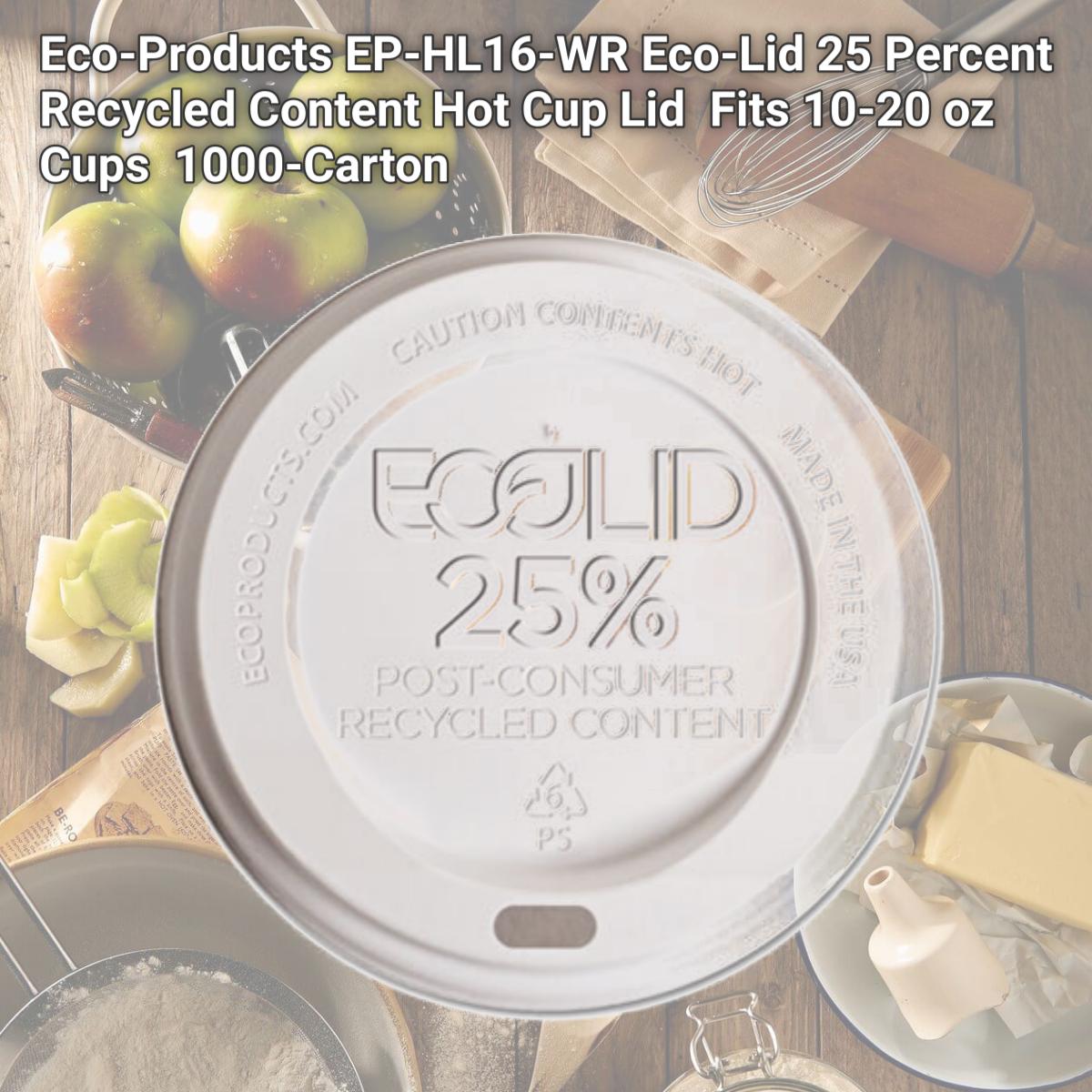 Picture of Eco-Products EP-HL16-WR Eco-Lid 25 Percent Recycled Content Hot Cup Lid  Fits 10-20 oz Cups  1000-Carton