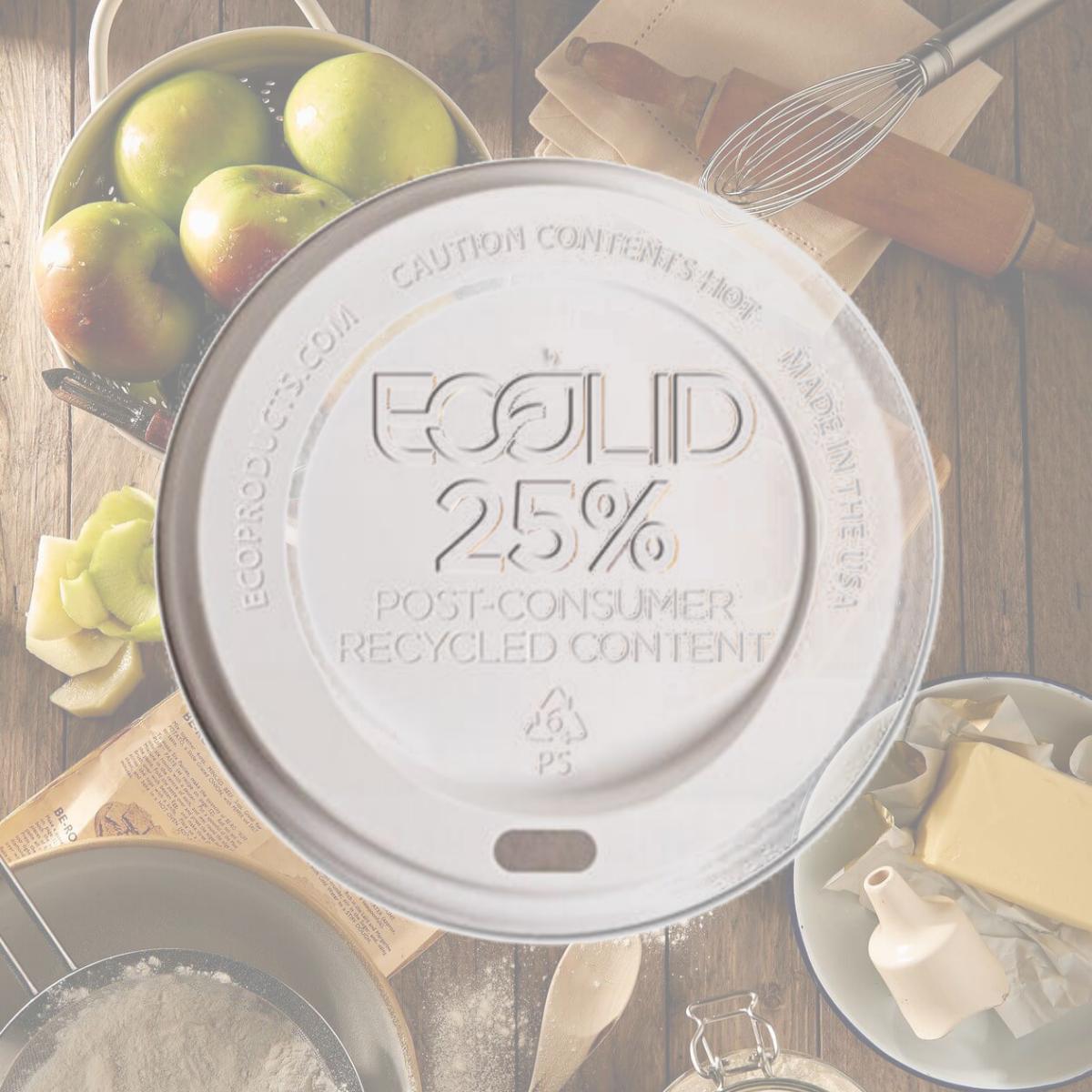 Picture of Eco-Products EP-HL16-WR Eco-Lid 25 Percent Recycled Content Hot Cup Lid  Fits 10-20 oz Cups  1000-Carton
