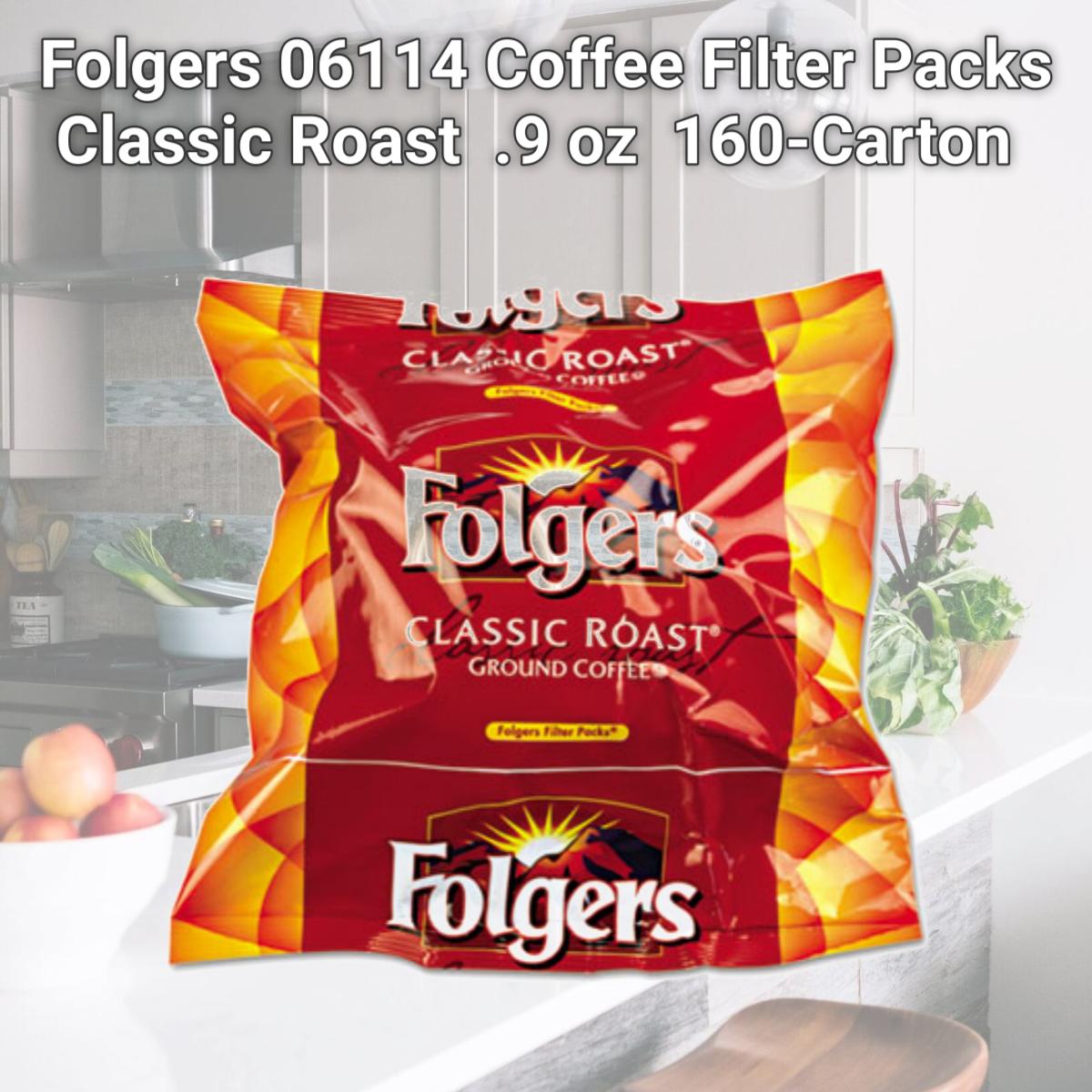 Picture of Folgers 06114 Coffee Filter Packs  Classic Roast  .9 oz  160-Carton