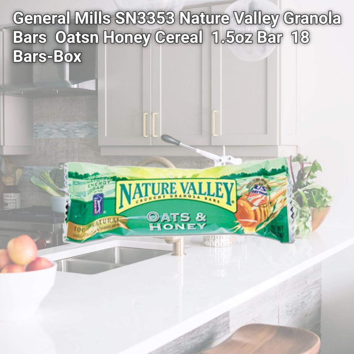 Picture of General Mills SN3353 Nature Valley Granola Bars  Oatsn Honey Cereal  1.5oz Bar  18 Bars-Box