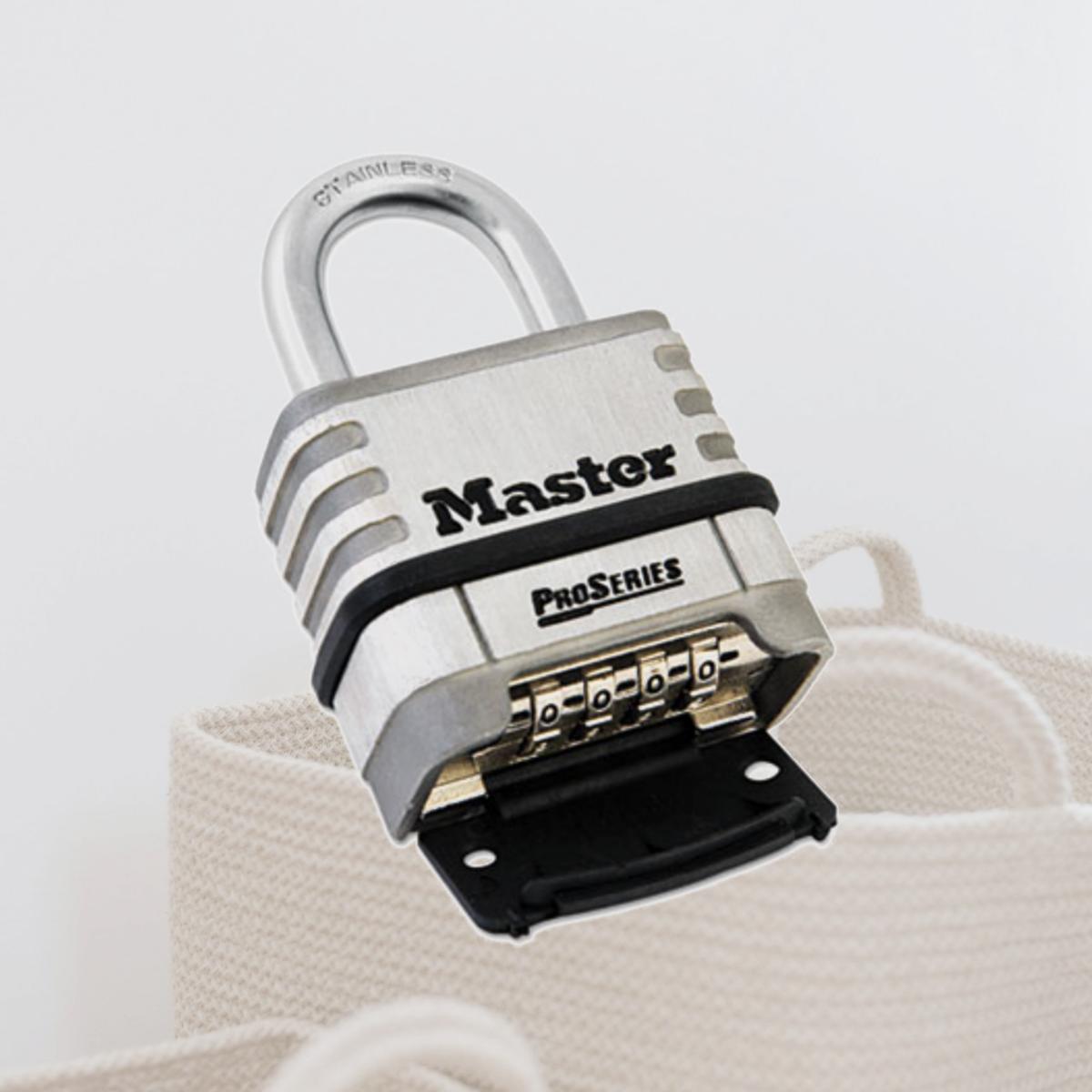 Picture of Master Lock 1174D ProSeries Stainless Steel Easy-to-Set Combination Lock  Stainless Steel  .31 in.
