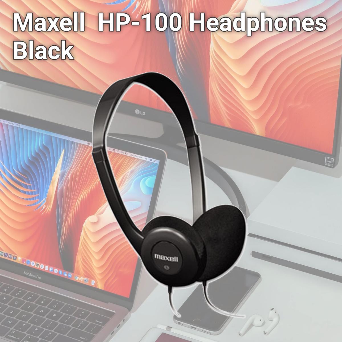 Picture of Maxell 190319 HP-100 Headphones  Black