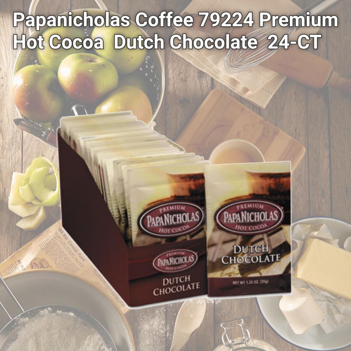 Picture of Papanicholas Coffee 79224 Premium Hot Cocoa  Dutch Chocolate  24-CT