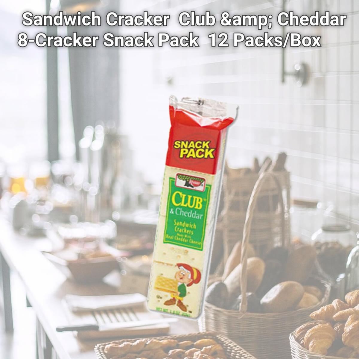 Picture of Keebler 21163 Sandwich Cracker  Club &amp; Cheddar  8-Cracker Snack Pack  12 Packs/Box