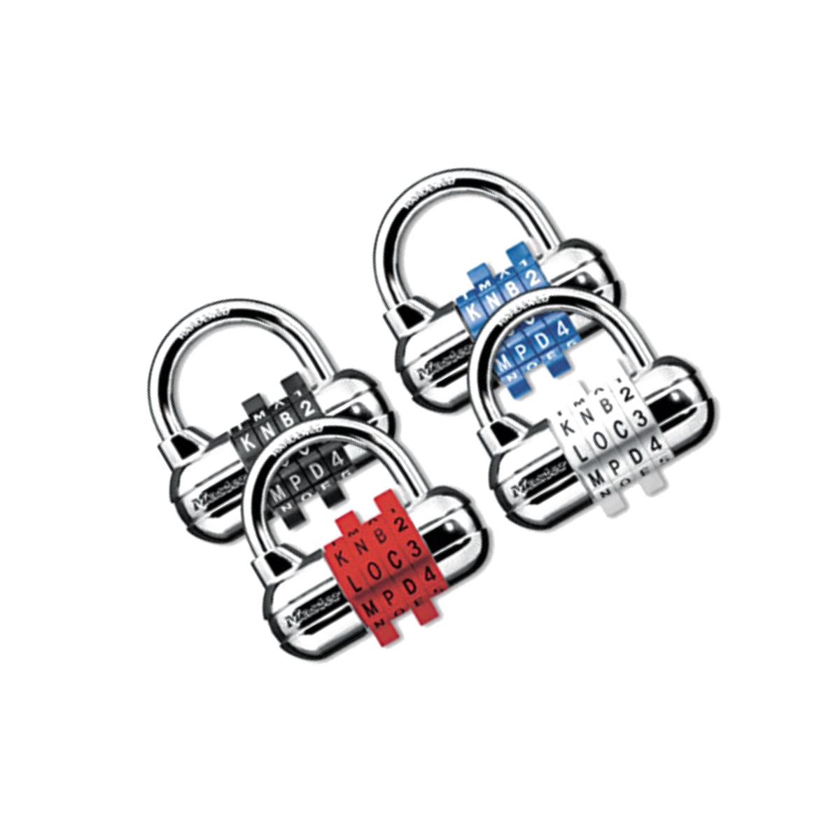Picture of Master Lock 1534D Password Plus Combination Lock- Hardened Steel Shackle- 3-1/2&amp;quot; Wide- Silver