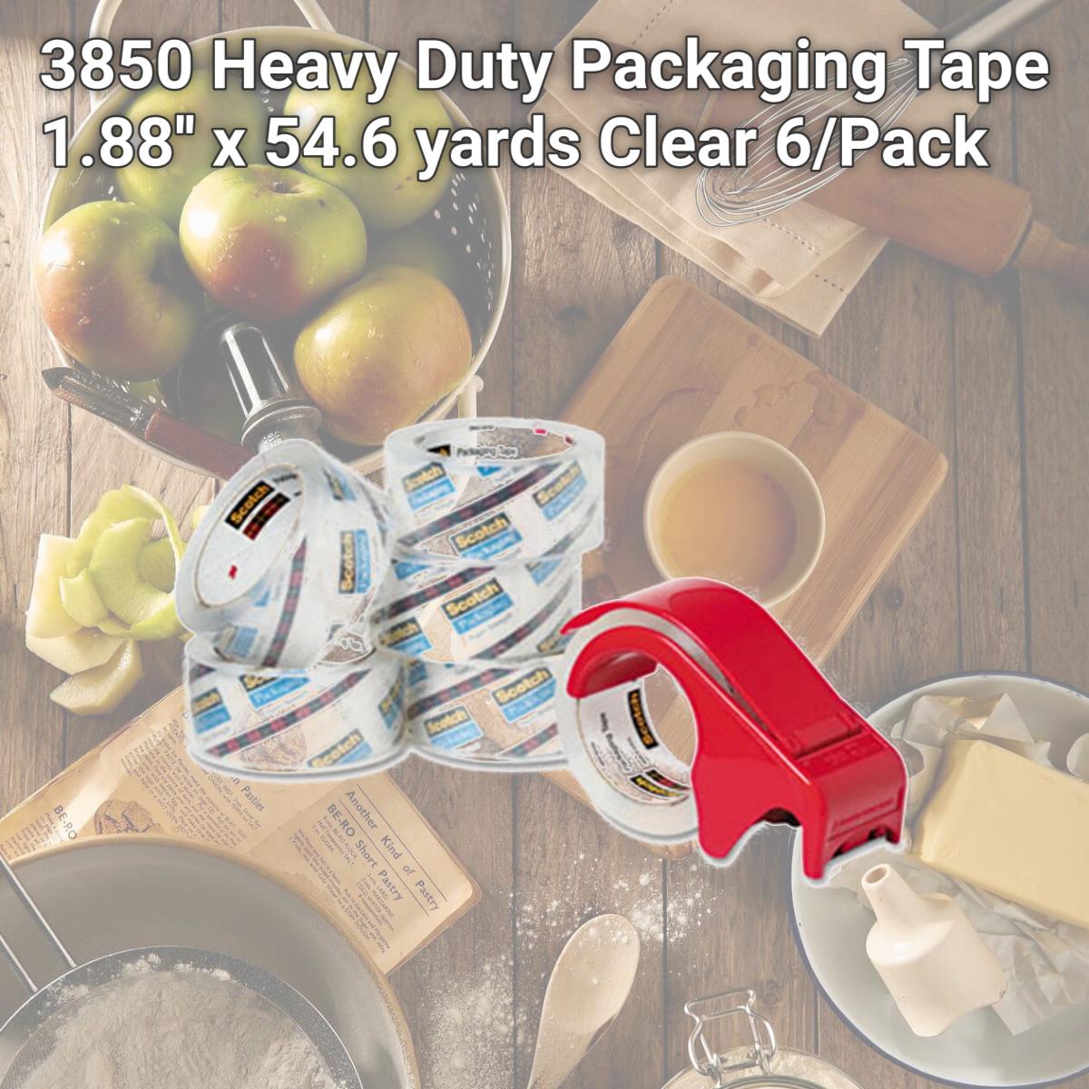 Picture of 3M 38506DP3 3850 Heavy Duty Packaging Tape  1.88'' x 54.6 yards  Clear  6/Pack