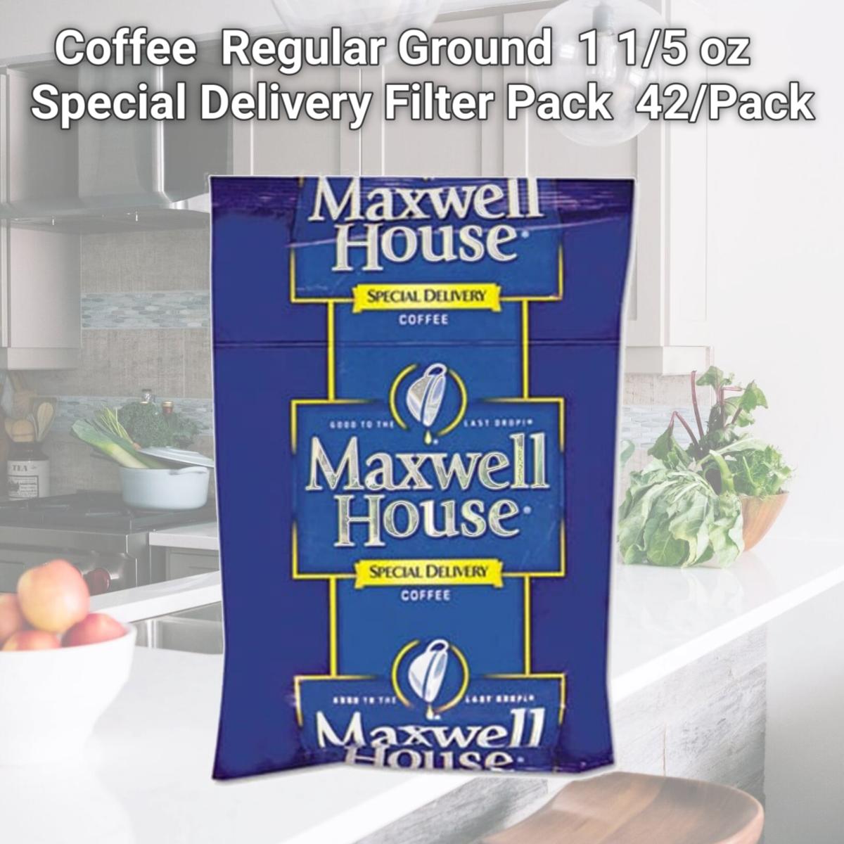 Picture of Maxwell House. 862400 Coffee  Regular Ground  1 1/5 oz Special Delivery Filter Pack  42/Pack
