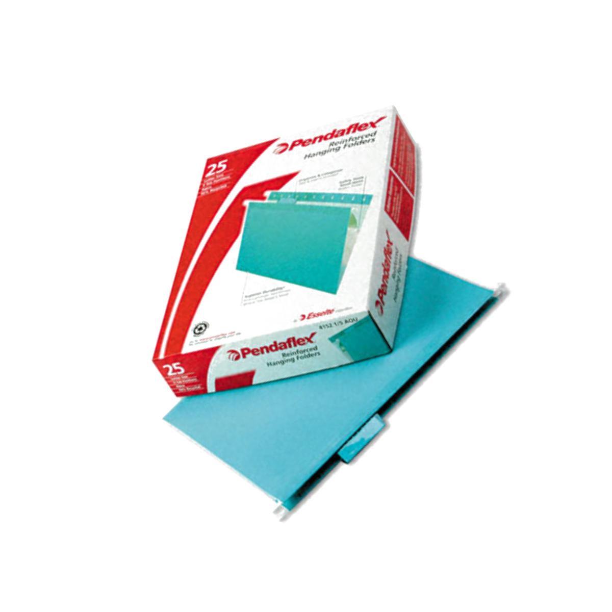 Picture of Pendaflex 415215AQU Reinforced Hanging File Folders- Kraft- Letter- Aqua- 25/Box