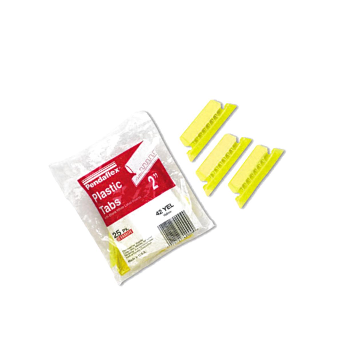 Picture of Pendaflex 42-YEL Hanging File Folder Tabs- 1/5 Tab- 2 in- Yellow Tab/White Insert- 25/Pack