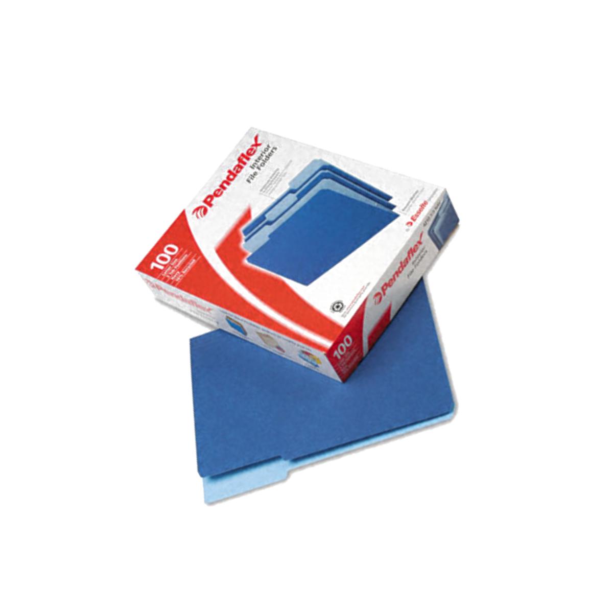 Picture of Pendaflex 421013NAV Interior File Folders- 1/3 Cut- Top Tab- Letter- Navy Blue- 100/Box