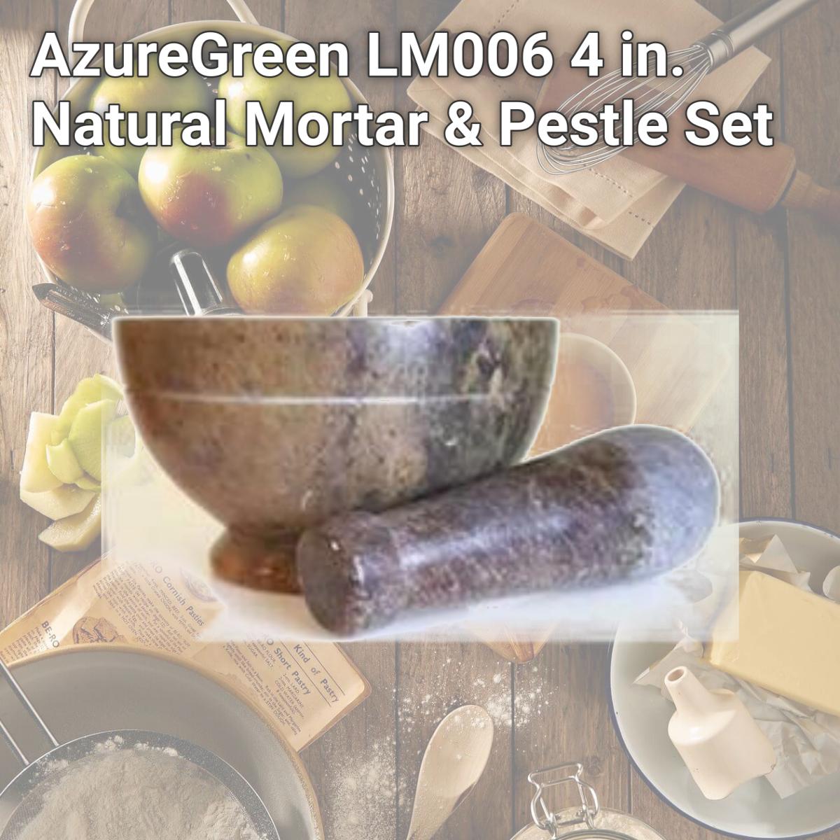 Picture of AzureGreen LM006 4 in. Natural Mortar & Pestle Set