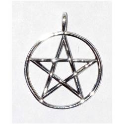 Jms242 1 In. Pentagram Sterling Silver Pendant