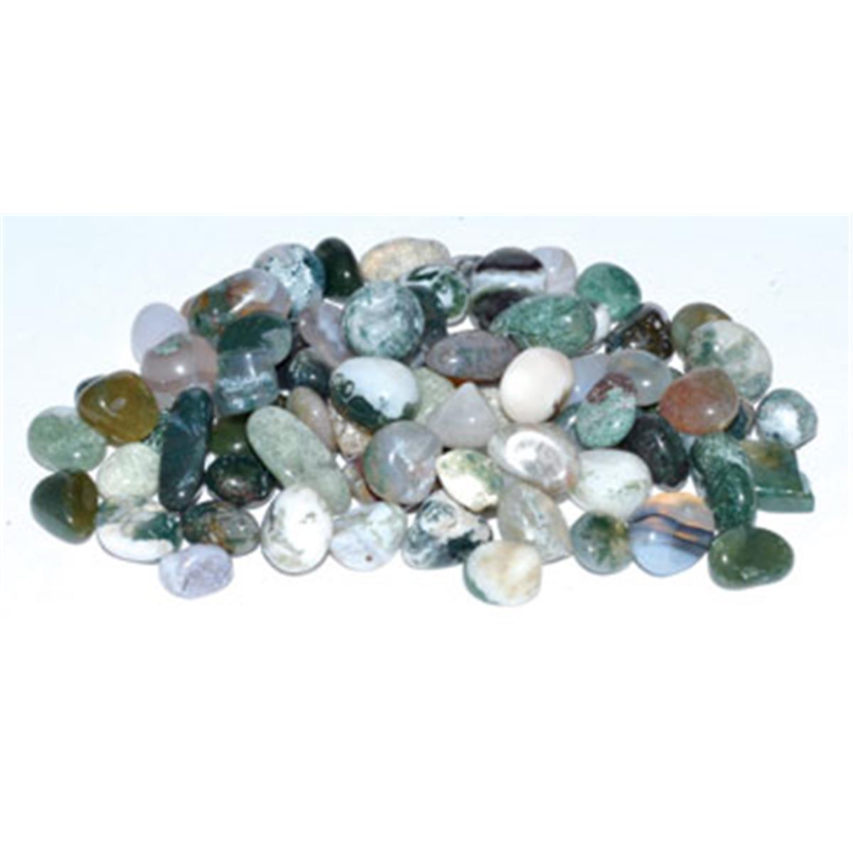 Azure Green Gctagamb 1 Lbs Agate, Moss Tumbled Chips - 7-9 Mm