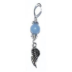 Azure Green Jspangwa 1.75 In. Angel Wing Pendant With Angelite Bead