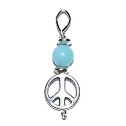 Azure Green Jsppeaa 1.75 In. Peace Pendant With Amazonite Bead
