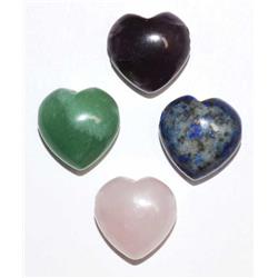 Gh15var 15 Mm Heart Beads Various Stones - Pack Of 2