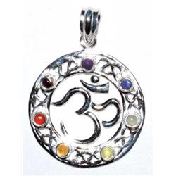 Js7chao 1.25 X 1.5 In. 7 Chakra Om Pendant