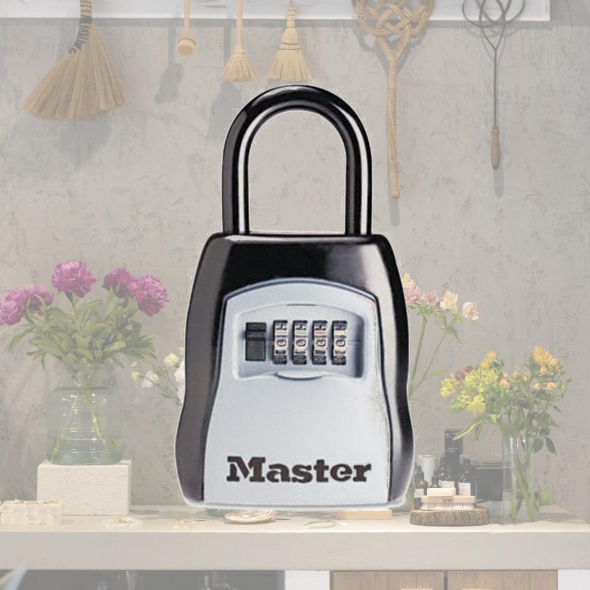 Picture of Master Lock 5400D Locking Combination 5-Key Steel Box  3-1/2w x 1-5/8d x 4h  Black/Silver
