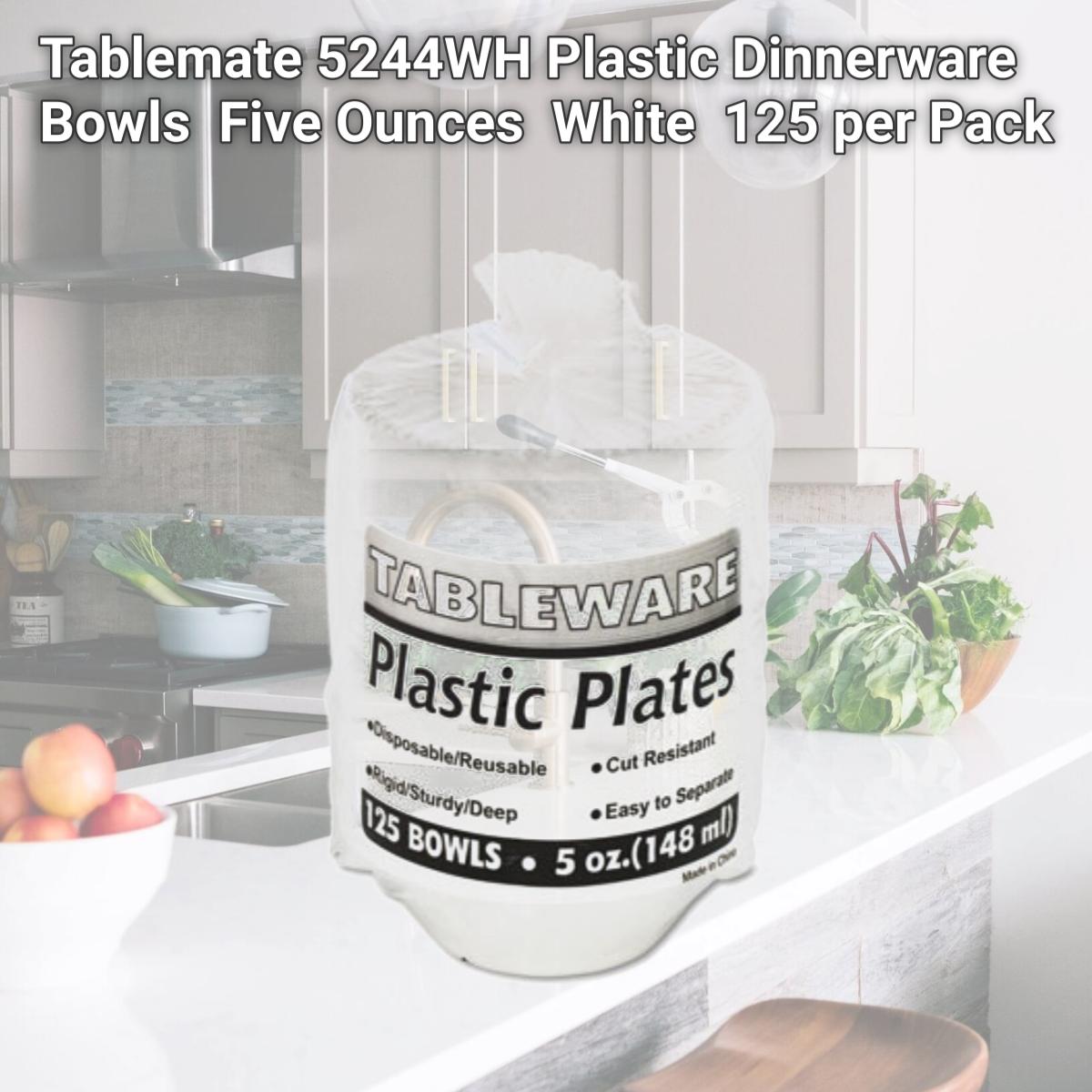 Picture of Tablemate 5244WH Plastic Dinnerware  Bowls  Five Ounces  White  125 per Pack