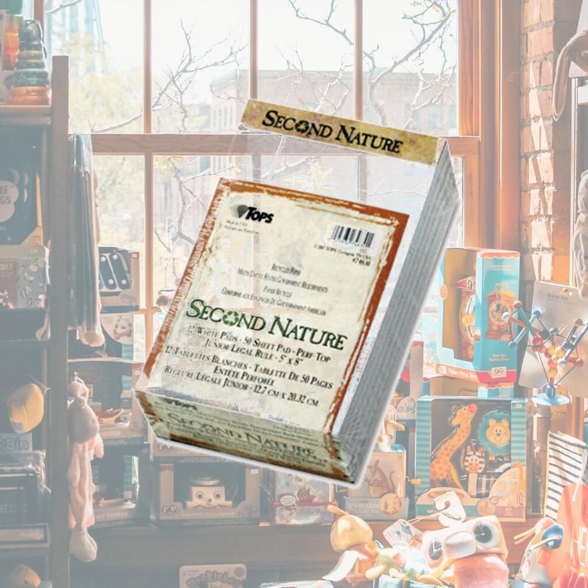 Picture of Tops 74830 Second Nature Recycled Note Pads  Lgl/Margin Rule  5x8  White  50-Sheet  Dz
