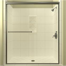Arizona Shower Door Lser6060bnclr 60.38 X 60 In. Leser Lite Euro Enclosure Shower Door With Showerhead Right - Brushed Nickel