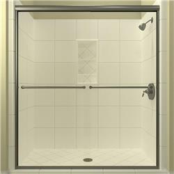 Arizona Shower Door Lser6062bnclt 62.38 X 60 In. Leser Lite Euro Enclosure Shower Door - Brushed Nickel