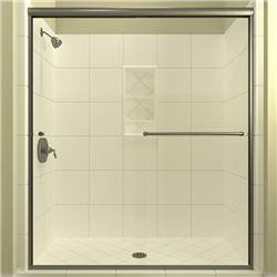 Arizona Shower Door Lser6062bncll 62.38 X 60 In. Leser Lite Euro Enclosure Shower Door With Showerhead Left - Brushed Nickel
