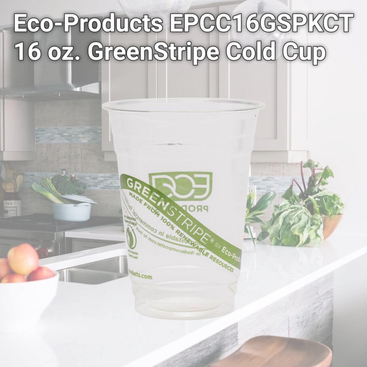 Picture of Eco-Products EPCC16GSPKCT 16 oz. GreenStripe Cold Cup