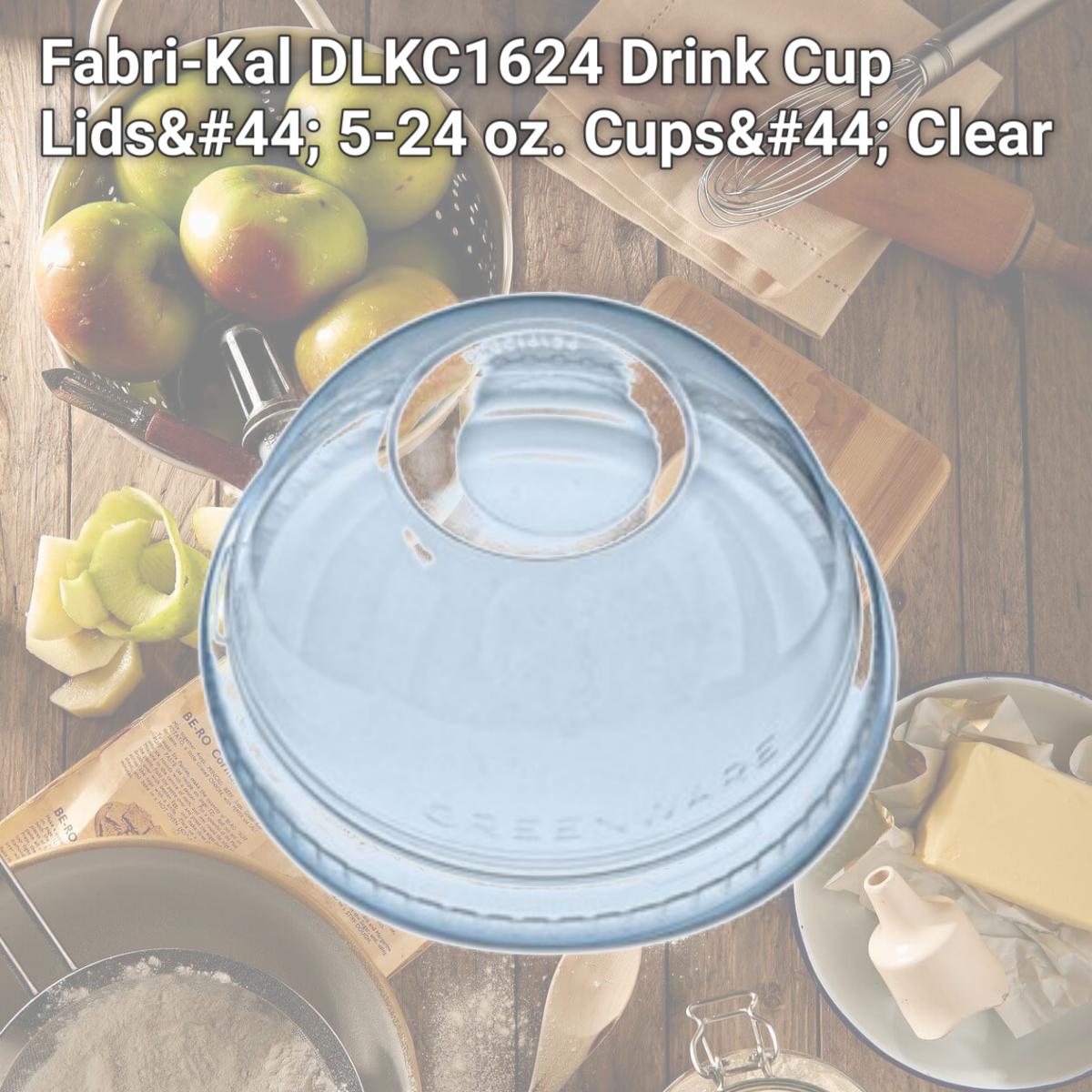 Picture of Fabri-Kal DLKC1624 Drink Cup Lids, 5-24 oz. Cups, Clear