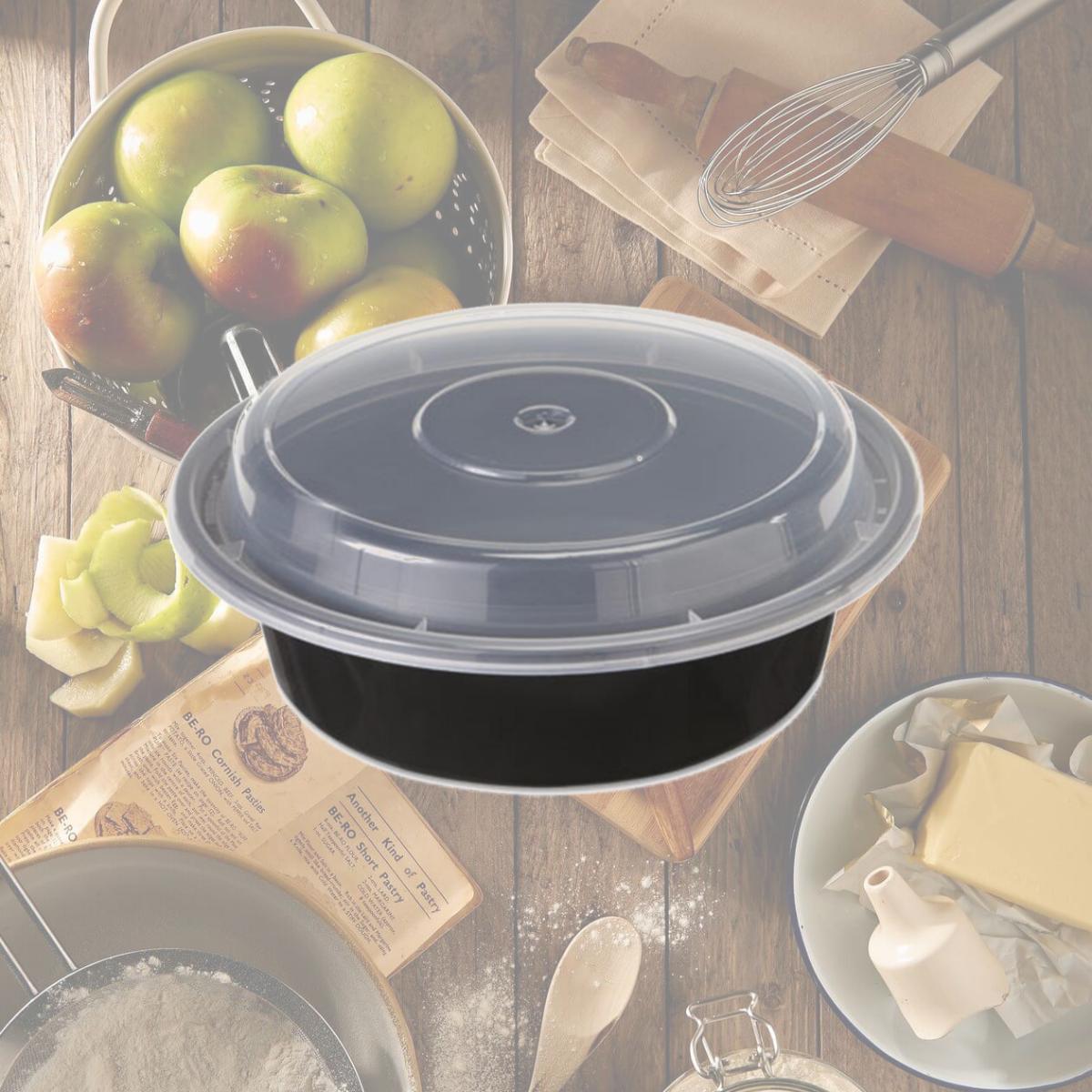 Picture of Pct NC718B 6 dia. in. 1-Comp Versatile Container - Black & Clear- 16 oz.