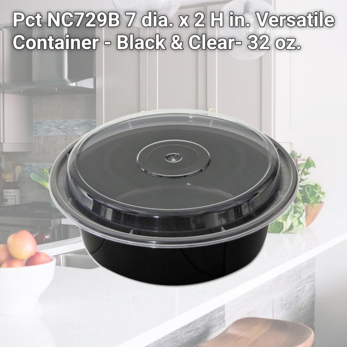 Picture of Pct NC729B 7 dia. x 2 H in. Versatile Container - Black & Clear- 32 oz.