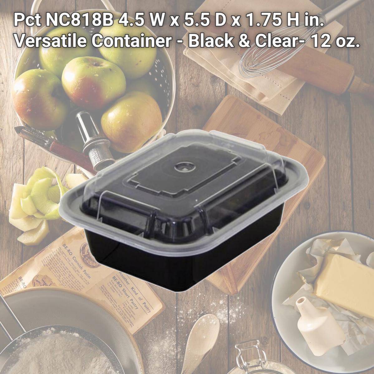 Picture of Pct NC818B 4.5 W x 5.5 D x 1.75 H in. Versatile Container - Black & Clear- 12 oz.