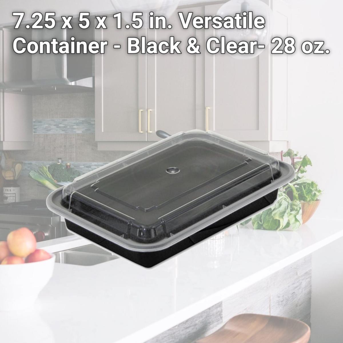 Picture of Pct NC868B 7.25 x 5 x 1.5 in. Versatile Container - Black & Clear- 28 oz.