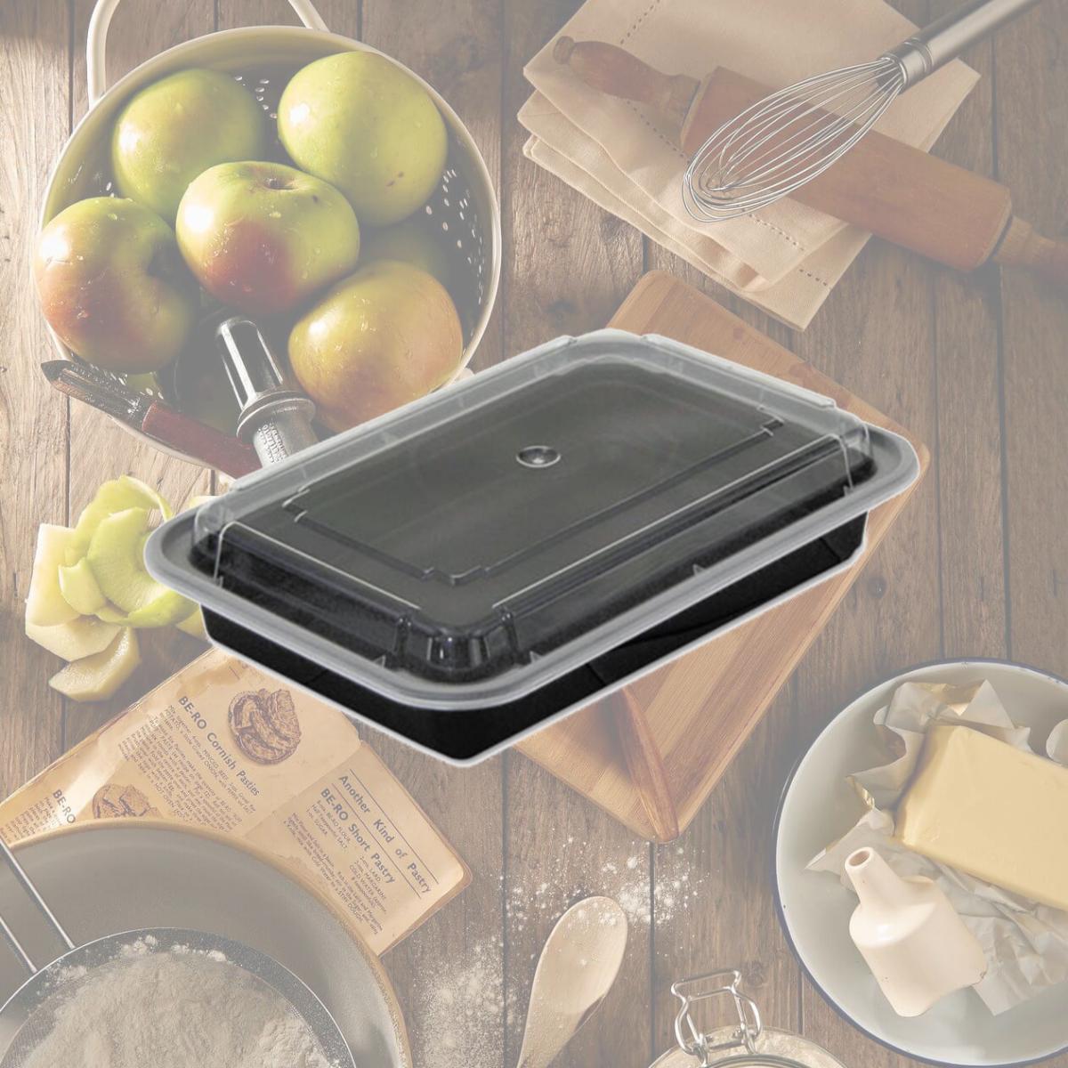 Picture of Pct NC868B 7.25 x 5 x 1.5 in. Versatile Container - Black & Clear- 28 oz.