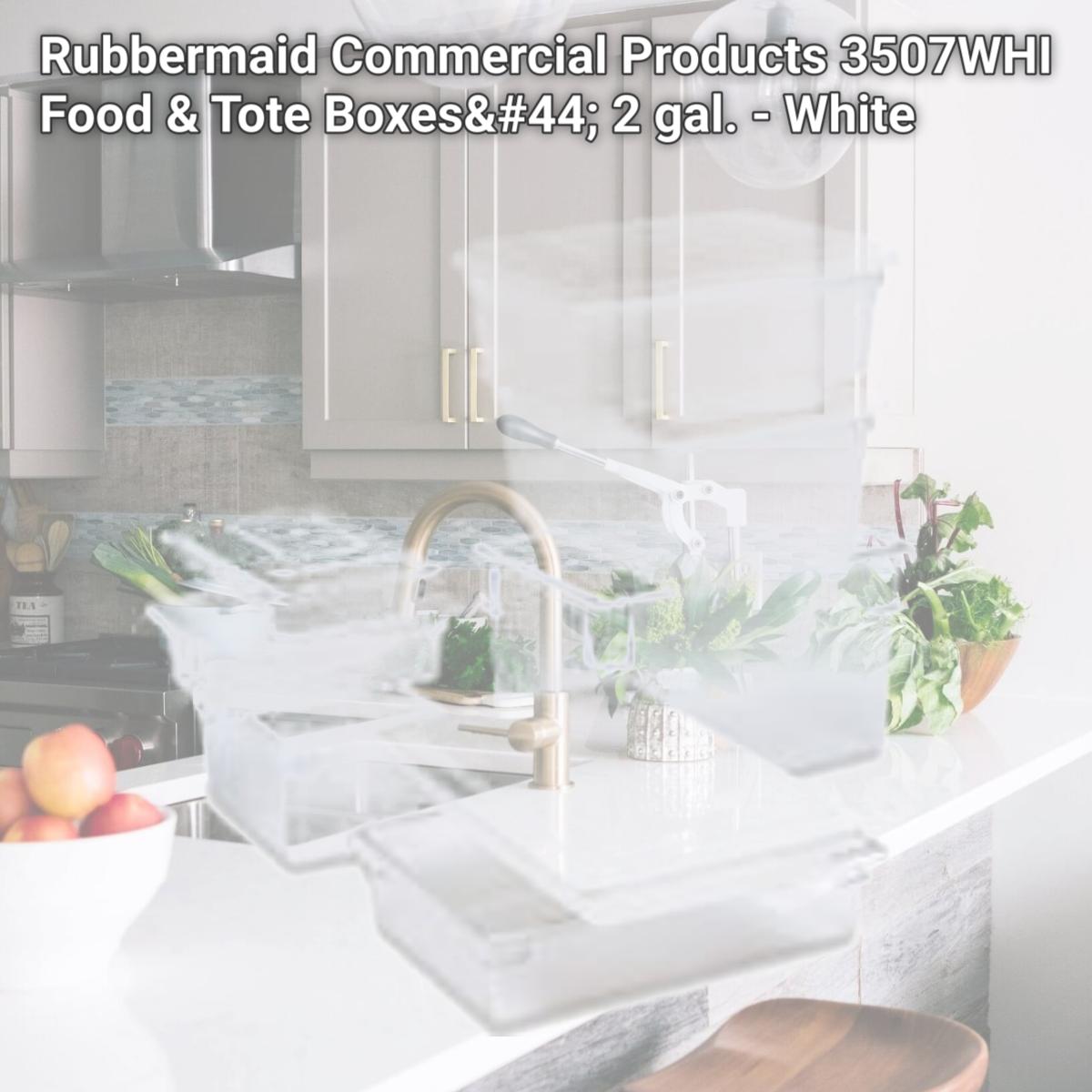 Picture of Rubbermaid Commercial Products 3507WHI Food & Tote Boxes, 2 gal. - White