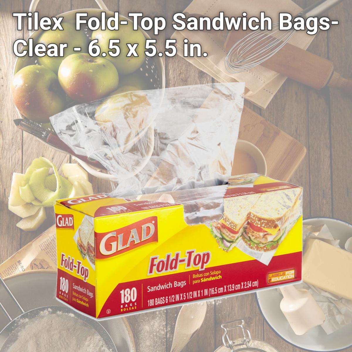 Picture of Tilex 60771 Fold-Top Sandwich Bags- Clear - 6.5 x 5.5 in.