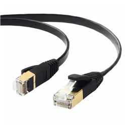 UPC 649659001114 product image for EA3-076SFA 25 ft. CAT7 10GbE Shielded Flat Network Cable, Black | upcitemdb.com